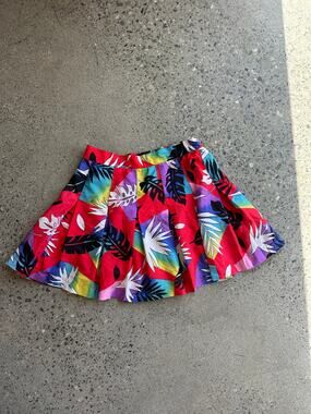 Vintage Darlyn Made in USA 6 Tropical Pleated Mini Skirt